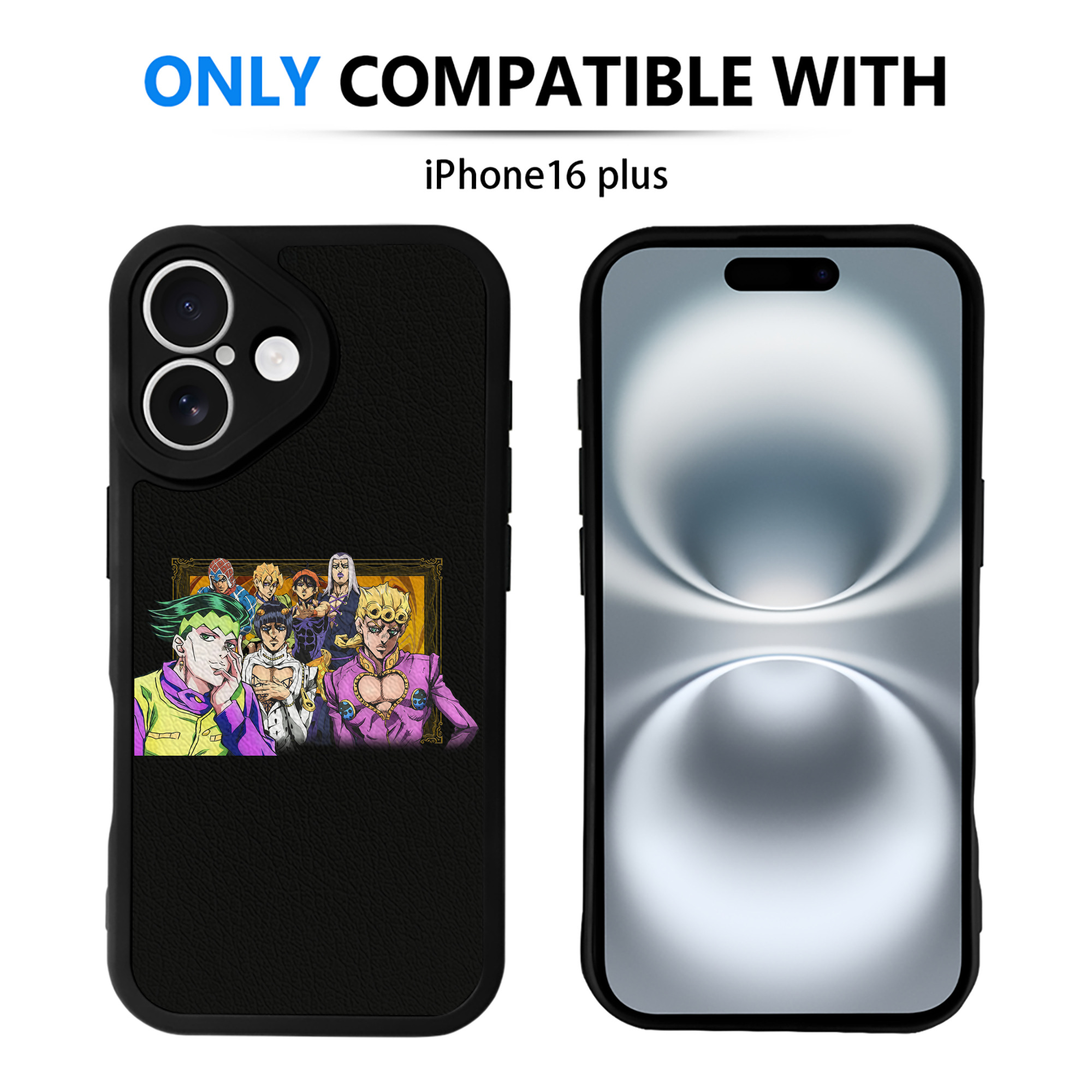 （画像用） ジョジョの奇妙な冒険 ジョルノ?ジョバァーナ JoJo's Bizarre Adventure Giorno Giovanna 【iPhone 16シリーズ対応】シリコンスマホケース（レザー調） 材質：シリコン